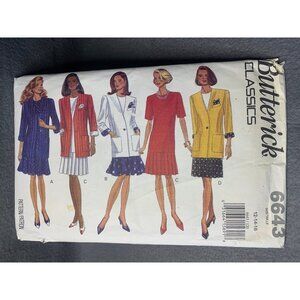 Butterick Misses Dress Jacket Sewing Pattern sz 12 14 16 6643 - uncut